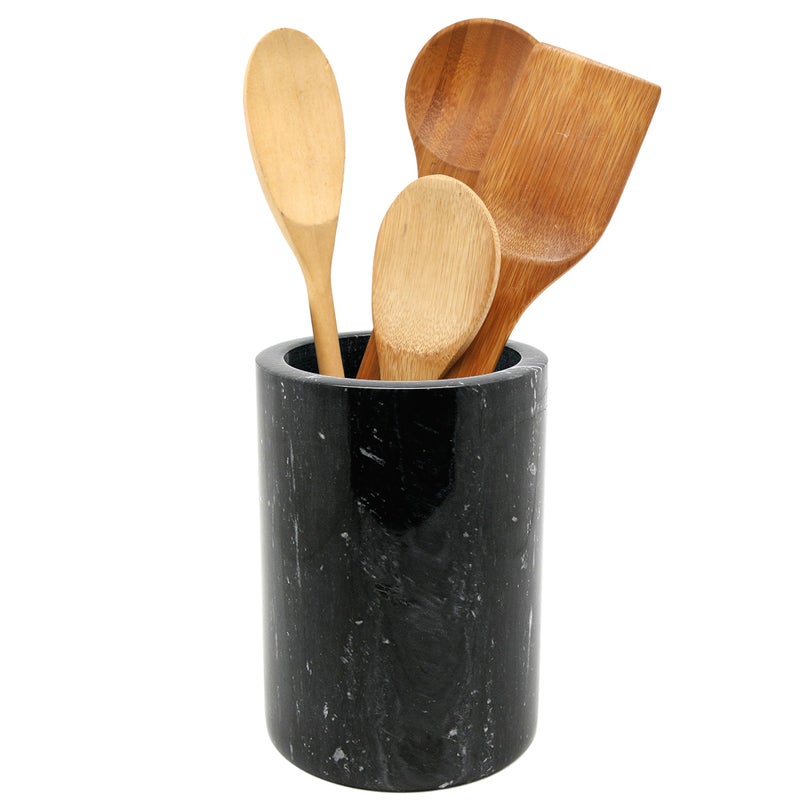 Creative Home Natural Black Marble Wine Cooler Champagne Chiller Kitchen Utensil Flatware Holder Organizer, 4-1/8" Diam. x 6" H - Image 3